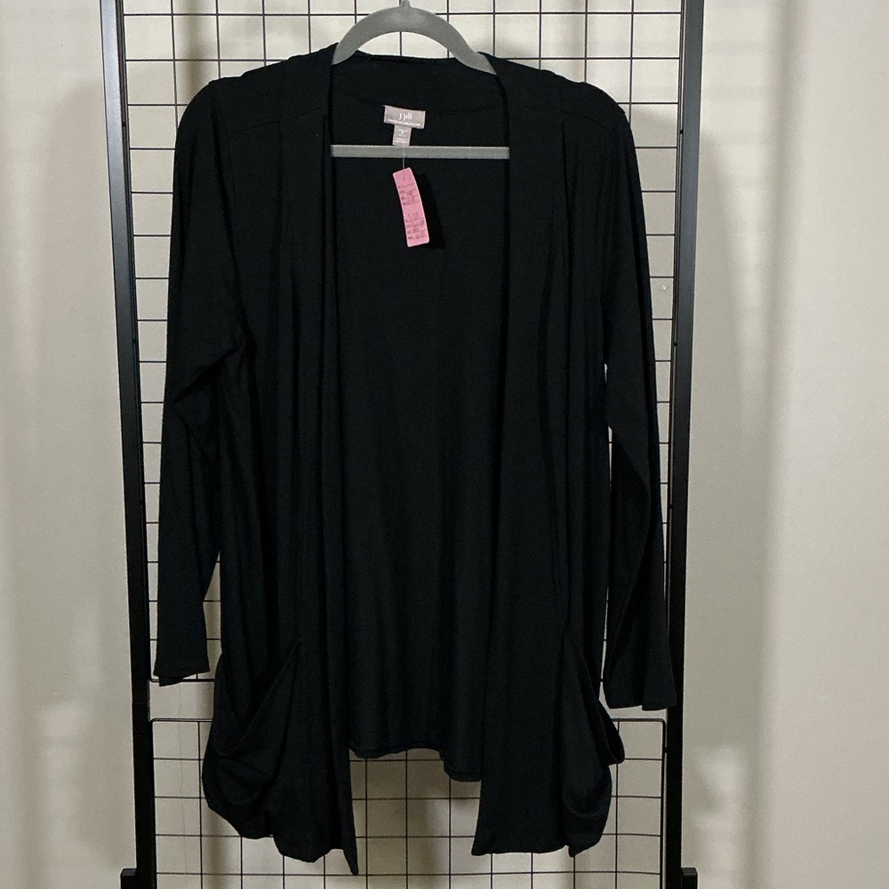 J. Jill Black Stretch Petite Cardigan